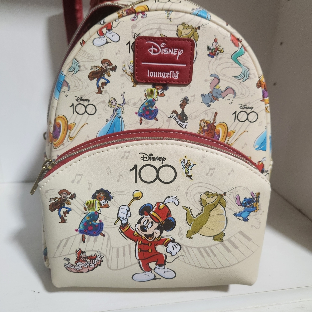 Loungefly Disney 100- Cream with Multicolor Characters